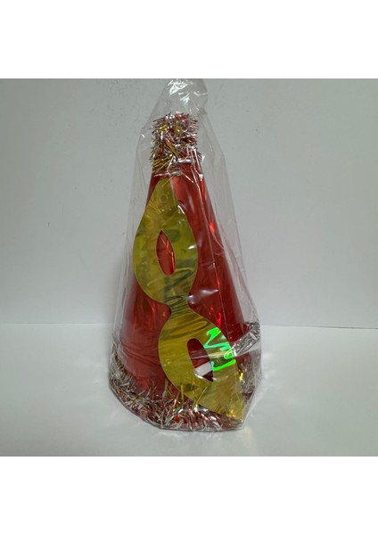 Yılbaşı Şapkası Seti Lüx Karton Kırmızı Renk