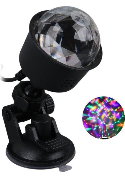 Ledx AL-KX-6889 Projeksiyon Atmosferli Usbli 4 Watt Şarjlı Sihirli Rgb LED Disko Topu Seyyar Disko Işık Aydınlatma