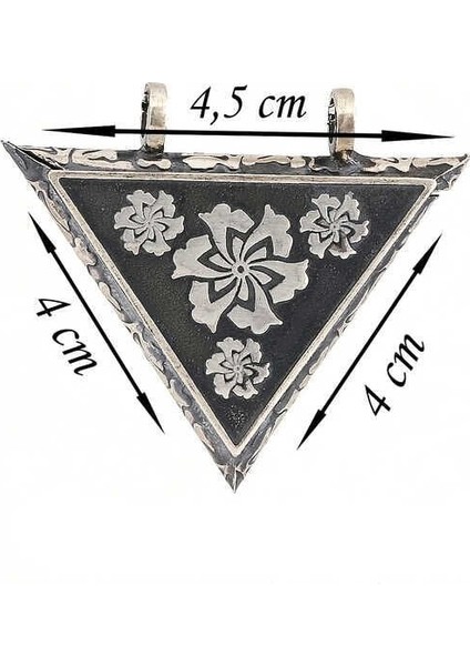 Gümüş Üçgen Içi Açılabilen Çiçek Muskalık Kolye fiyatları