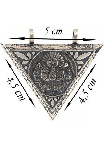 Gümüş Üçgen Içi Açılabilen Osmanlı Arma Muskalık Kolye fırsatları