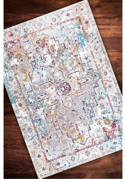 Klasik Desenli Beyaz Renkli Halı Dijital Baskılı Dokuma Kaymaz Tabanlı Yıkanabilir Antialerjik Salon Halısı modelleri