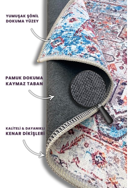 Klasik Desenli Beyaz Renkli Halı Dijital Baskılı Dokuma Kaymaz Tabanlı Yıkanabilir Antialerjik Salon Halısı fırsatları