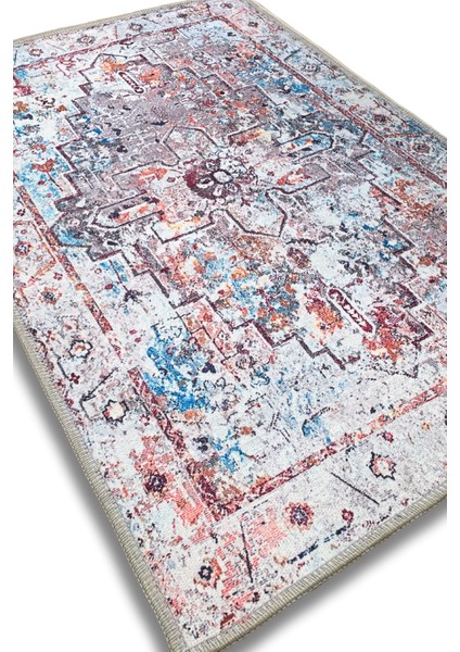 Klasik Desenli Beyaz Renkli Halı Dijital Baskılı Dokuma Kaymaz Tabanlı Yıkanabilir Antialerjik Salon Halısı indirimleri