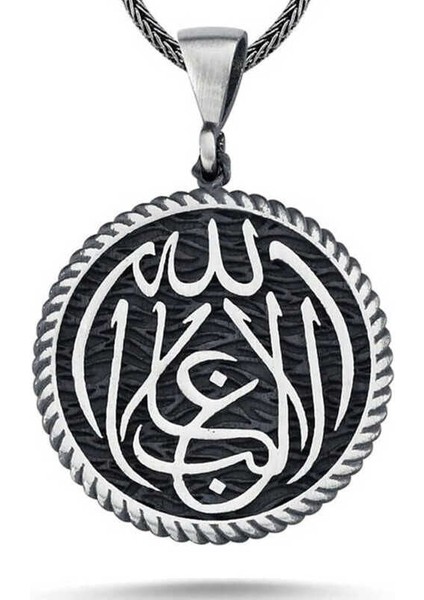 Gümüş La Galiba Illallah Yazılı Gümüş Kolye