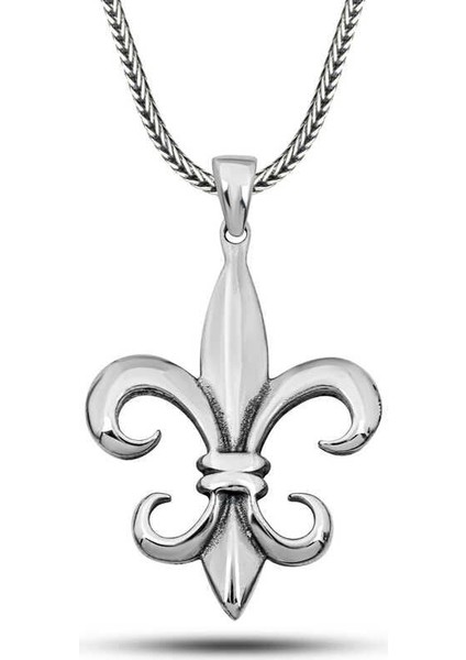 Gümüş Zambak Çiçeği Erkek Kolye