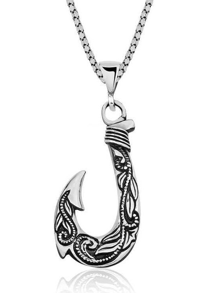 Gümüş Kanca Erkek Kolye