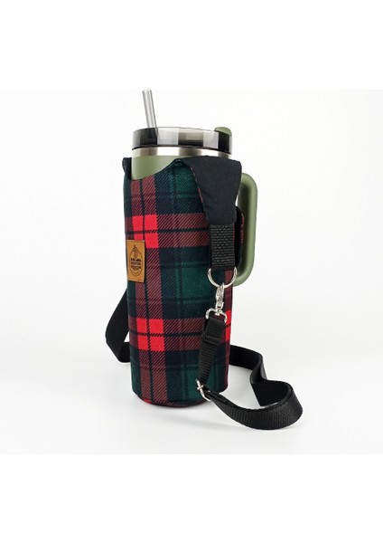 El Yapımı Iskoç Kareli Kulplu Termos Kılıfı Kulplu Model Quencher Pipetli 1,18 fırsatları