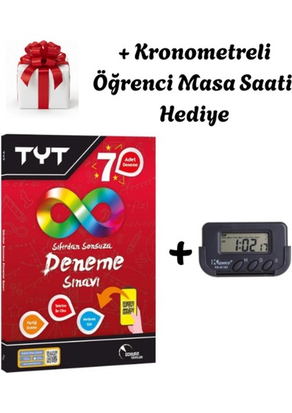 2026 Tyt 7'li Deneme Video Çözümlü ve Optik Okumalı + Kronometreli Öğrenci Masa Saati Hediyeli