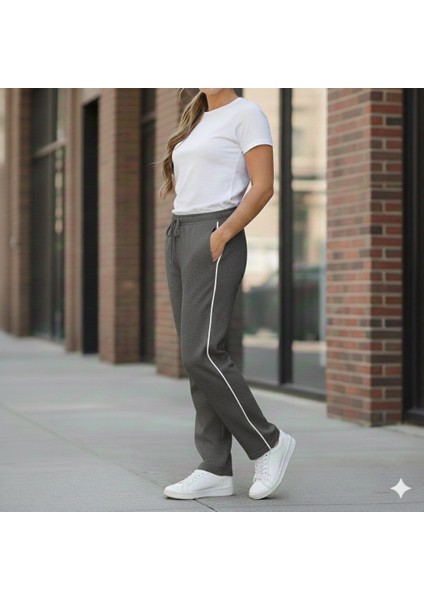 Kılbiyeli Üç Iplik Eşofman Altı Düz Paça