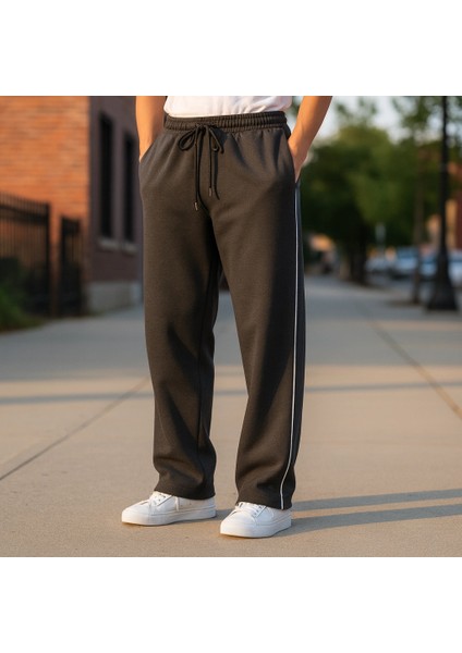 Düz Paça Üç Ipkil Eşofman Altı Kılbiyeli