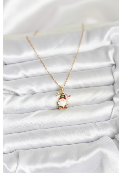 316L Çelik Zincir Gold Renk Yılbaşı Teması Kadın Kolye - TJ-BKO10708 fiyatları