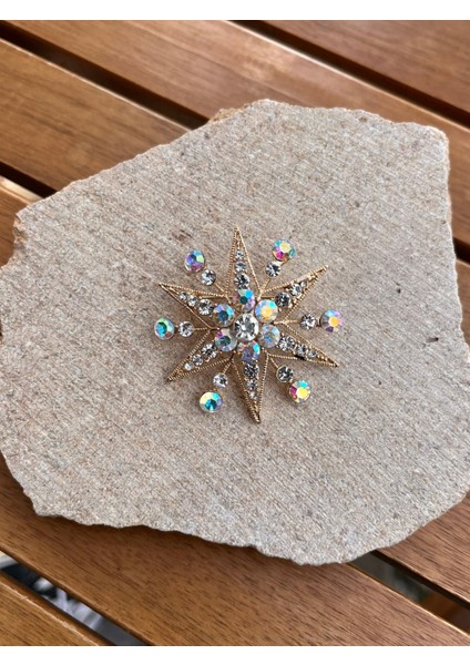 Taşlı Yıldız Broş