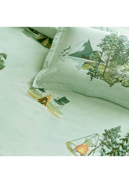 Taç Butik Brisa Pamuk Nevresim Seti Tek Kişilik Yeşil