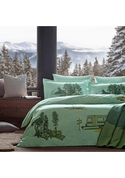 Taç Butik Brisa Pamuk Nevresim Seti Tek Kişilik Yeşil modelleri