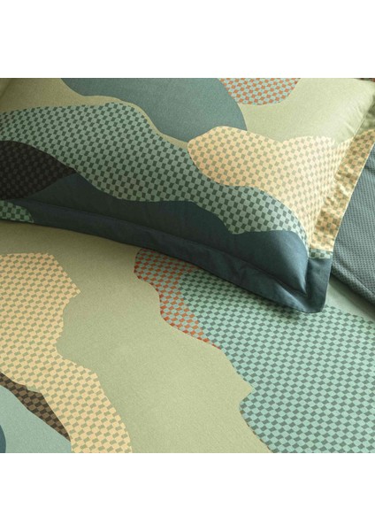 Taç Butik Brisa Pamuk Nevresim Seti Çift Kişilik Yeşil