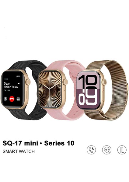 Haino Teko Germany SQ17 Mini Akıllı Saat 3 Kordon Arama Konuşma Bildirim Alma Amoled Ekran