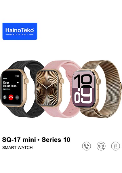 Haino Teko Germany SQ17 Mini Akıllı Saat 3 Kordon Arama Konuşma Bildirim Alma Amoled Ekran fiyatları