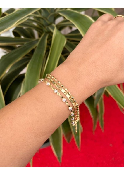 Inci Detaylı Üç Sıra Bileklik