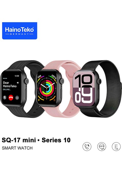 Haino Teko Germany SQ17 Mini Akıllı Saat 3 Kordon Arama Konuşma Bildirim Alma Amoled Ekran fiyatları