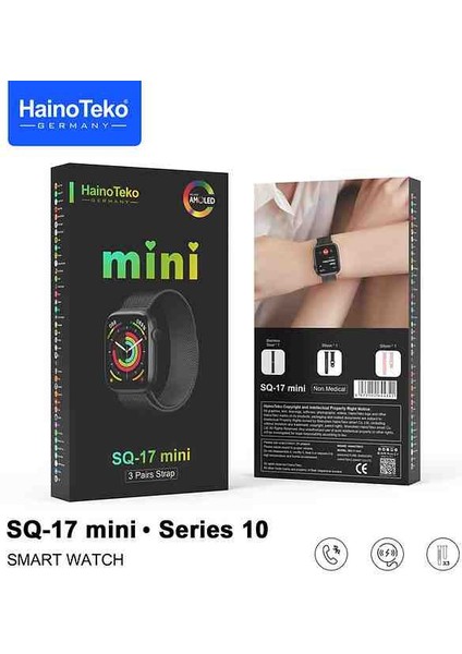 Haino Teko Germany SQ17 Mini Akıllı Saat 3 Kordon Arama Konuşma Bildirim Alma Amoled Ekran fırsatları