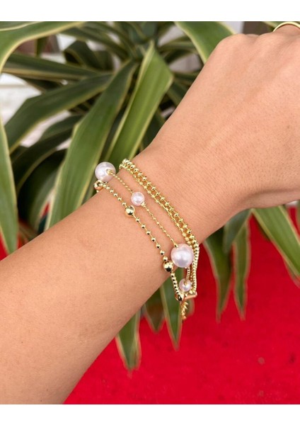 Inci Detaylı Dört Sıra Bileklik