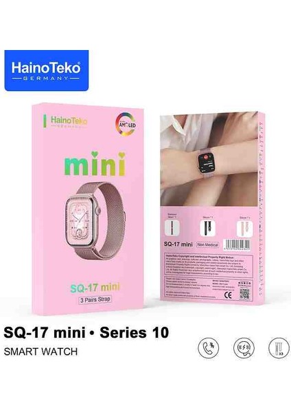 Haino Teko Germany SQ17 Mini Akıllı Saat 3 Kordon Arama Konuşma Bildirim Alma Amoled Ekran fırsatları