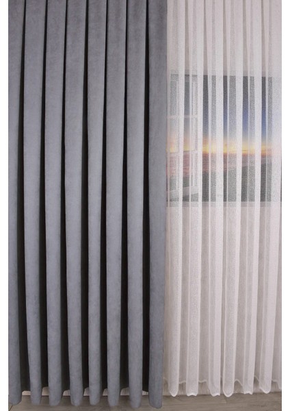 Ada Petek Fon Perde Gri 1/3 Sık Pile 1.sınıf Kalite Tek Kanat modelleri