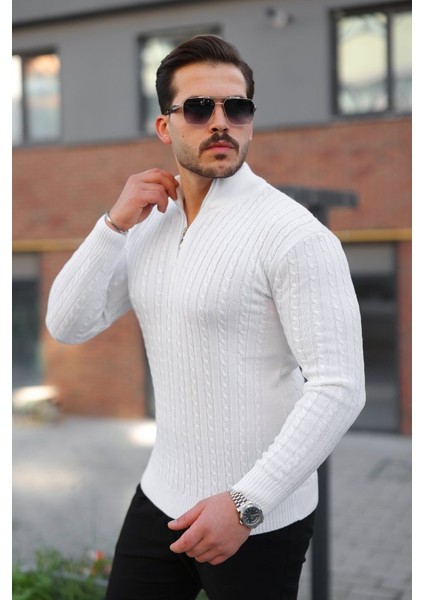 Erkek Örgü Desen Zip Yaka Triko fiyatları