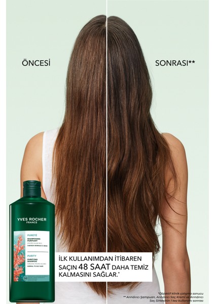 Yağlı Saçlar Için Nazikçe Arındıran, Sls ve Sles Içermeyen Doğal & Vegan Purete Şampuan – 300ML fırsatları