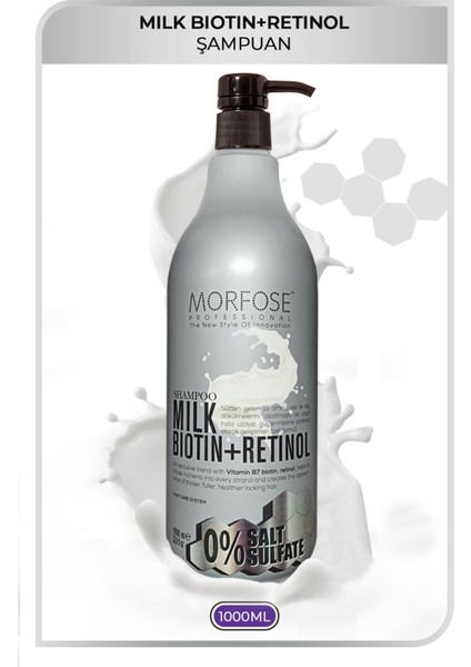 Milk Biotin Retinol Içerikli Saç Dökülme Karşıtı, Saçı Hızlı Uzatıcı ve Güçlendirici Şampuan 1000ML fiyatları