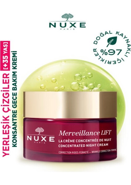 Yeni Merveillance Lift Cildi Sıkılaştırıcı Gece Boyunca Besleyici ve Nemlendirici Gece Kremi 50ML