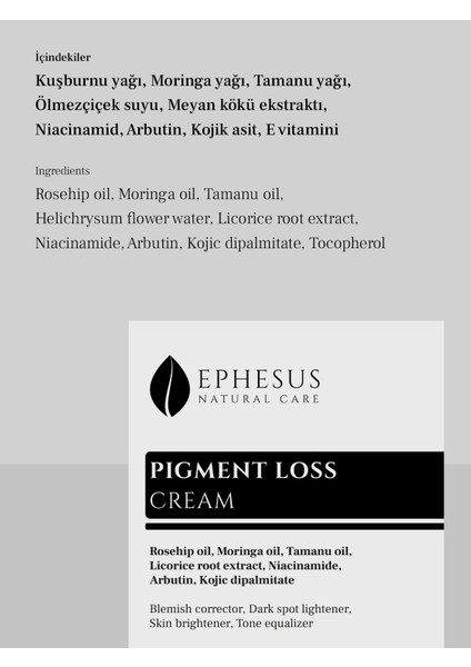 Pigment Loss Leke Karşıtı ve Ton Dengeleyici Krem 50ML fırsatları