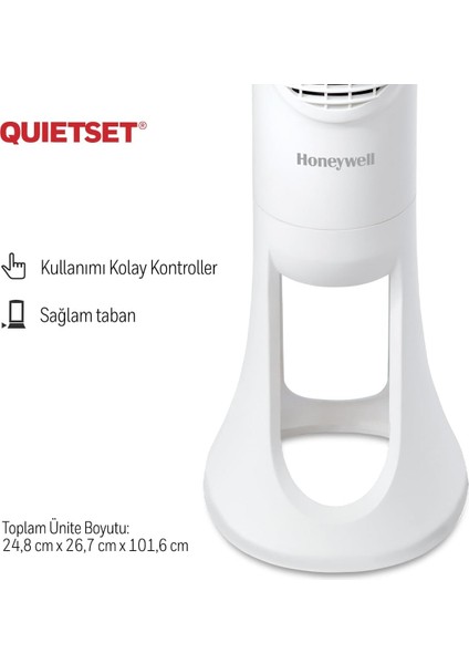 Quietset HYF260 Salınımlı Kule Tipi Vantilatör, 5 Hız Ayarı, 80 Derece Salınım, Zamanlayıcı Fonksiyonu, Aydınlatma, Otomatik Kapanma, Uzaktan Kumanda modelleri