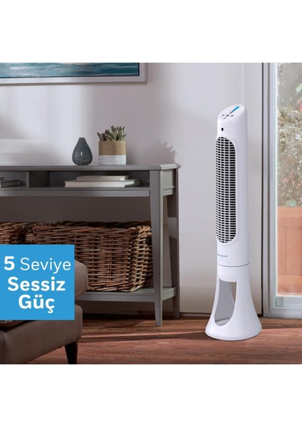 Quietset HYF260 Salınımlı Kule Tipi Vantilatör, 5 Hız Ayarı, 80 Derece Salınım, Zamanlayıcı Fonksiyonu, Aydınlatma, Otomatik Kapanma, Uzaktan Kumanda