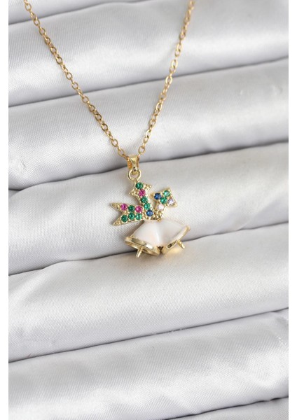 316L Çelik Zincir Gold Renk Chirtsmas Bell Model Yılbaşı Temalı Kadın Kolye - TJ-BKO10706