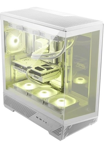 Msı Mag Pano 130R Pz Whıte Panoramık Gamıng Mıd-Tower Pc Kasası Beyaz