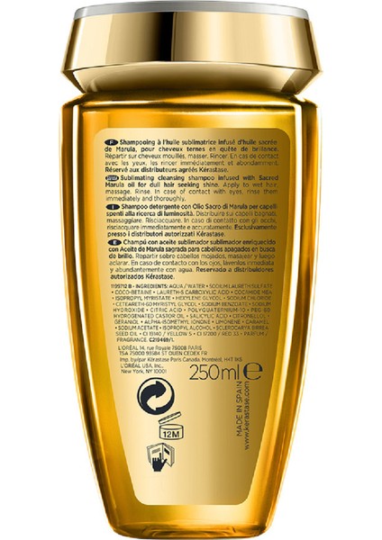 Elixir Ultime Le Bain Arındırıcı Güçlendirici C-D-Omega9 Vitaminli Parlaklık Veren Şampuan 250 ml
