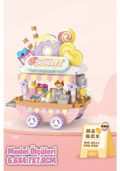 Tezgah Serisi: Tatlı Arabası | 300 Parça Mikro Bloklar | 14+ Yaş | Stand Maketi modelleri