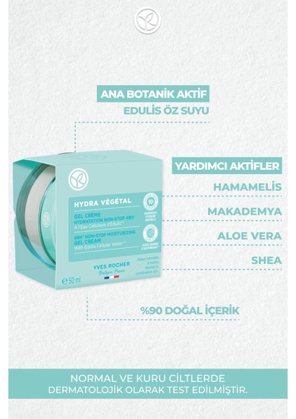 Normal ve Kuru Ciltleri 48 Saat Boyunca Nemlendirici ve Cilde Işıltılı Görünüm Veren Jel Krem 50ML fırsatları