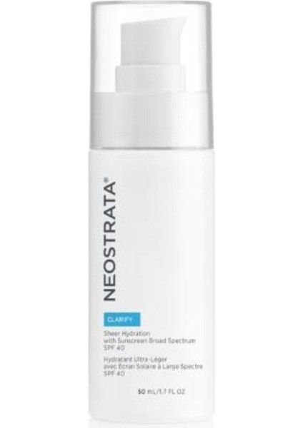 Yeni Sheer Hydration Spf 40 Yağlı Ciltler Için Güneş Koruyucu Nemlendirici Krem 50ML