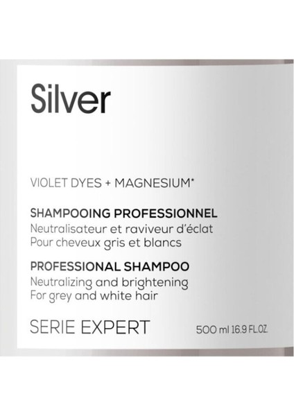 Çok Açık Sarı, Gri ve Beyaz Saçlar Için Özel Renk Koruyucu Serie Expert Silver Şampuan 500 ml fiyatları