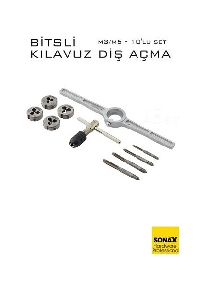 Bfs 10'lu Bitsli Diş Açma Kılavuz Seti –endüstriyel Çelik, Dişli Matkap Ucu