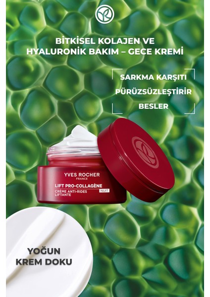 Yeni Kırışıklık Görünümünü Azaltıcı, Sıkılaştırıcı ve Dolgunlaştırıcı Bitkisel Kolajen Gece Kremi 50ML fiyatları