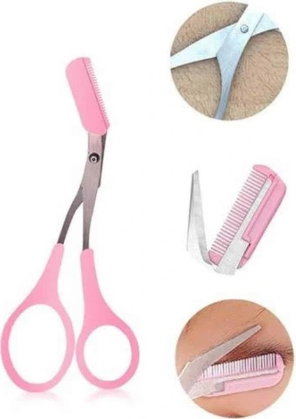 Bfs Taraklı Kaş Bıyık Makası ve Kaş Ustura Seti Kaş Bıyık Tüy Alma Epilasyon Aleti 2'li Set