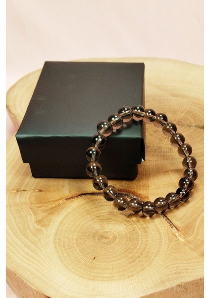 Dumanlı Kuvars Doğal Taş Bileklik Kutulu fırsatları