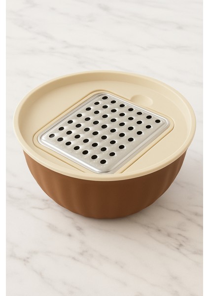 4 Parça Rendeli Karıştırma ve Saklama Kabı 2,5 Litre