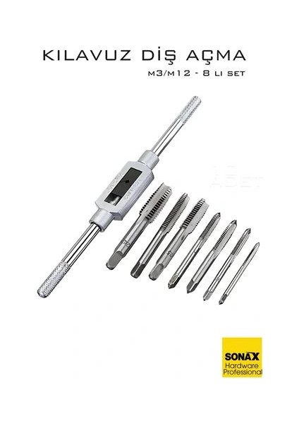 Bfs 8 Li Diş Açma Kılavuz Seti –endüstriyel Çelik, M3-M12 Arası Dişli Matkap Ucu