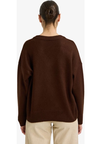 Oversize Geniş Kalıp V Yaka Triko KAZAK G2957AX25AU indirimleri