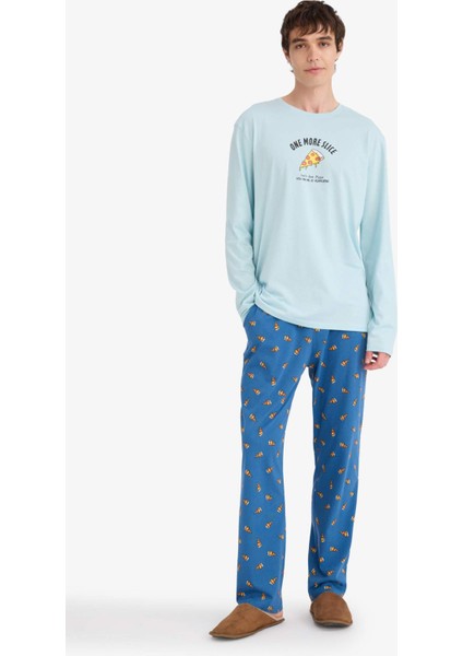 Pijama Takımı Regular Fit Baskılı Uzun Kollu Üst Desenli Uzun Alt G4959AX25WN