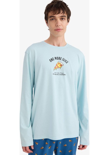 Pijama Takımı Regular Fit Baskılı Uzun Kollu Üst Desenli Uzun Alt G4959AX25WN fiyatları